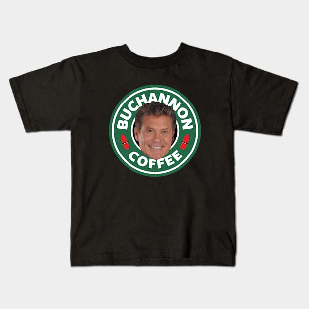 Baywatch Buchannon Coffee David Hasselhoff Starbucks Logo Kids T-Shirt by Rebus28